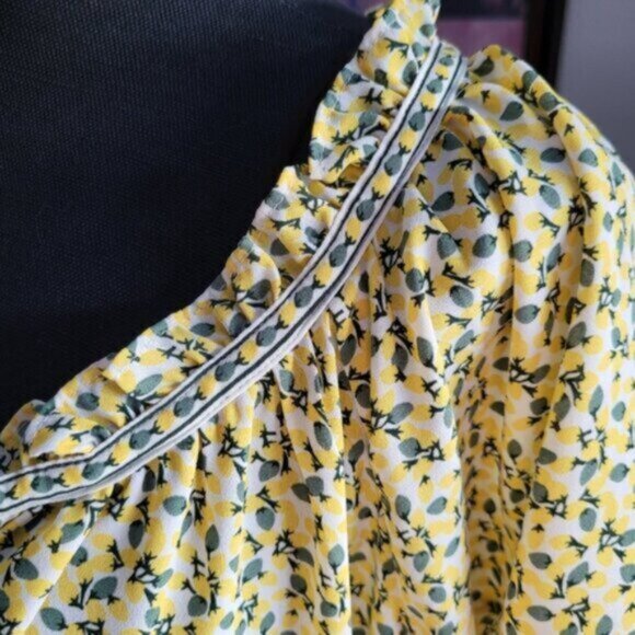 Max Studio Yellow  Ruffle Blouse NWT Sz 3X - Picture 13 of 14
